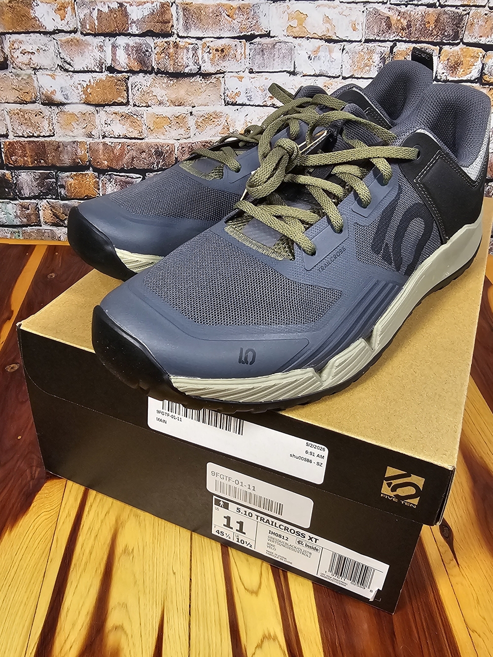Five Ten Trailcross XT Mountain Bike Shoes Men’s 11 Gray Olive MTB Cycling Sneak
